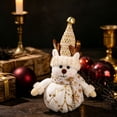thumbnail image 4 of Light Up Christmas Reindeer Plush White Gold Reindeer Doll Christmas Plush LED Christmas Decor 8.66 Inch Tabletop Ornament for Minimalist Indoor Xmas Home Decor Christmas Gift, 4 of 6