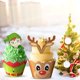 thumbnail image 3 of Adornos y envoltorios para cupcakes de Navidad, 72 piezas, suministros para fiestas de Navidad, muñeco de nieve, Papá Noel, reno, elfo, divertido adorno para cupcakes para baby shower, cumpleaños, gra, 3 of 5