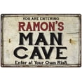 thumbnail image 1 of RAMON'S Man Cave Sign Rustic 12 x 18 Matte Finish Metal 112180035199, 1 of 1