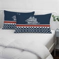 thumbnail image 4 of Navy Blue Coastal Pillow Covers 16"x24", Nautical Ocean Sea Abstract Art Soft Brushed Microfiber Breathable Throw Pillow Covers, Pillowcase with Zipper for Couch Sofa Bedroom Living Room, 4 of 9