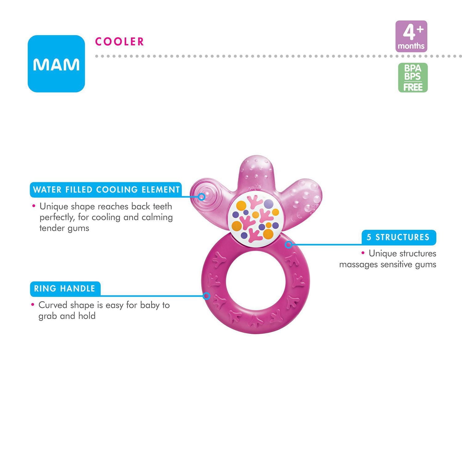 MAM Baby Toys, Teething Toys, Cooler Teether, Boy, 4+ Months, 1-Count