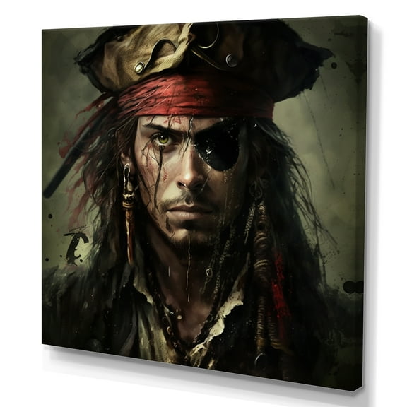 Designart Portrait Of Pirate Canvas Wall Art