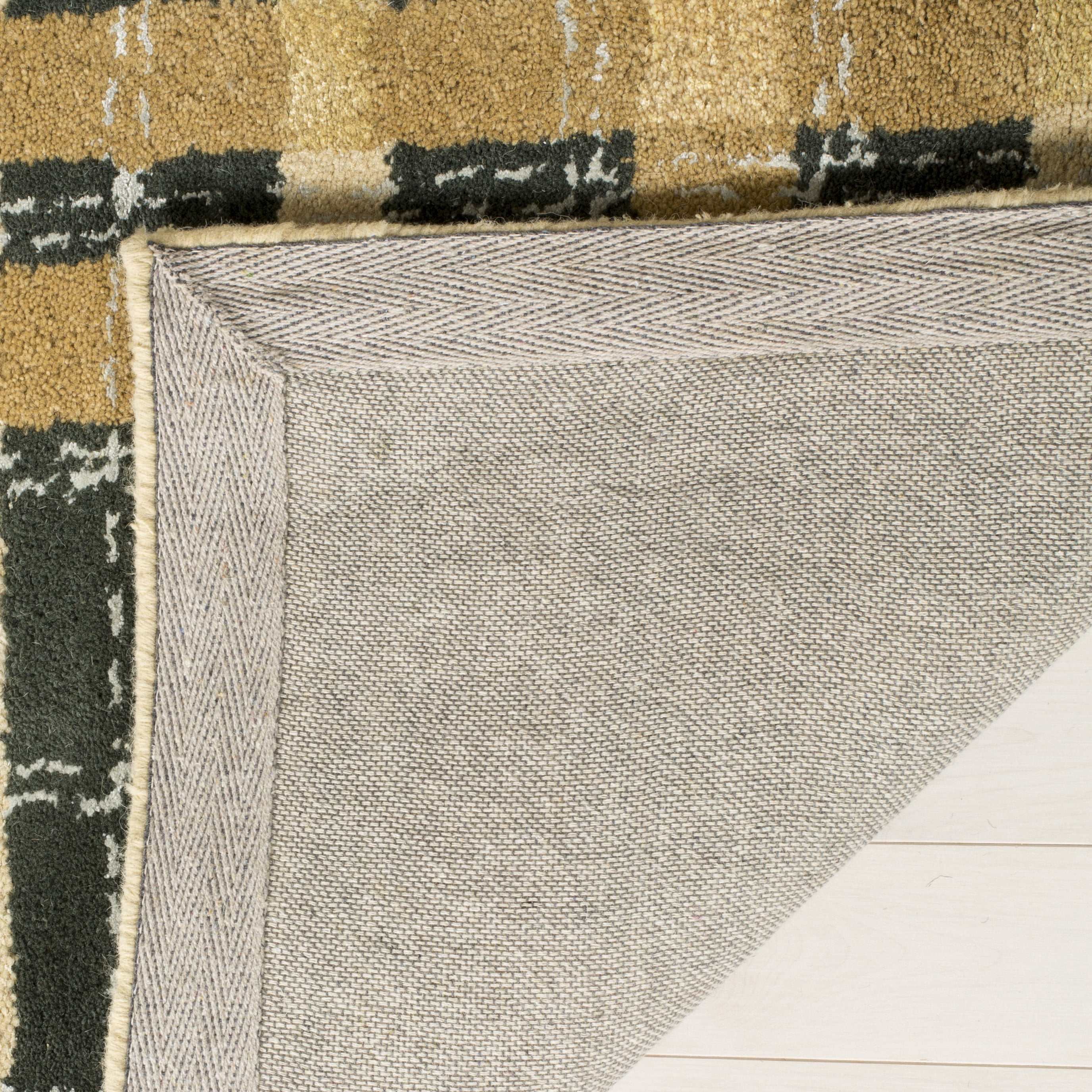 SAFAVIEH Martha Stewart Thalia Colorweave Plaid Area Rug, Cornucopia Gold, 2'6" x 4'3"