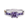 thumbnail image 2 of Yafe 18K Gold-Plated Princess Cut Created Amethyst Ring for Women Engagement Ring - Cubic Zirconia, 2 of 8
