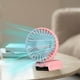 thumbnail image 3 of Ventilador de Escritorio Portátil y Plegable de 5 Velocidades | Ventilador Pequeño de Mano Recargable Por Usb con Pantalla Led | Funcionamiento Silencioso | Aspas Desmontables | Cuerda para Colgar De, 3 of 6