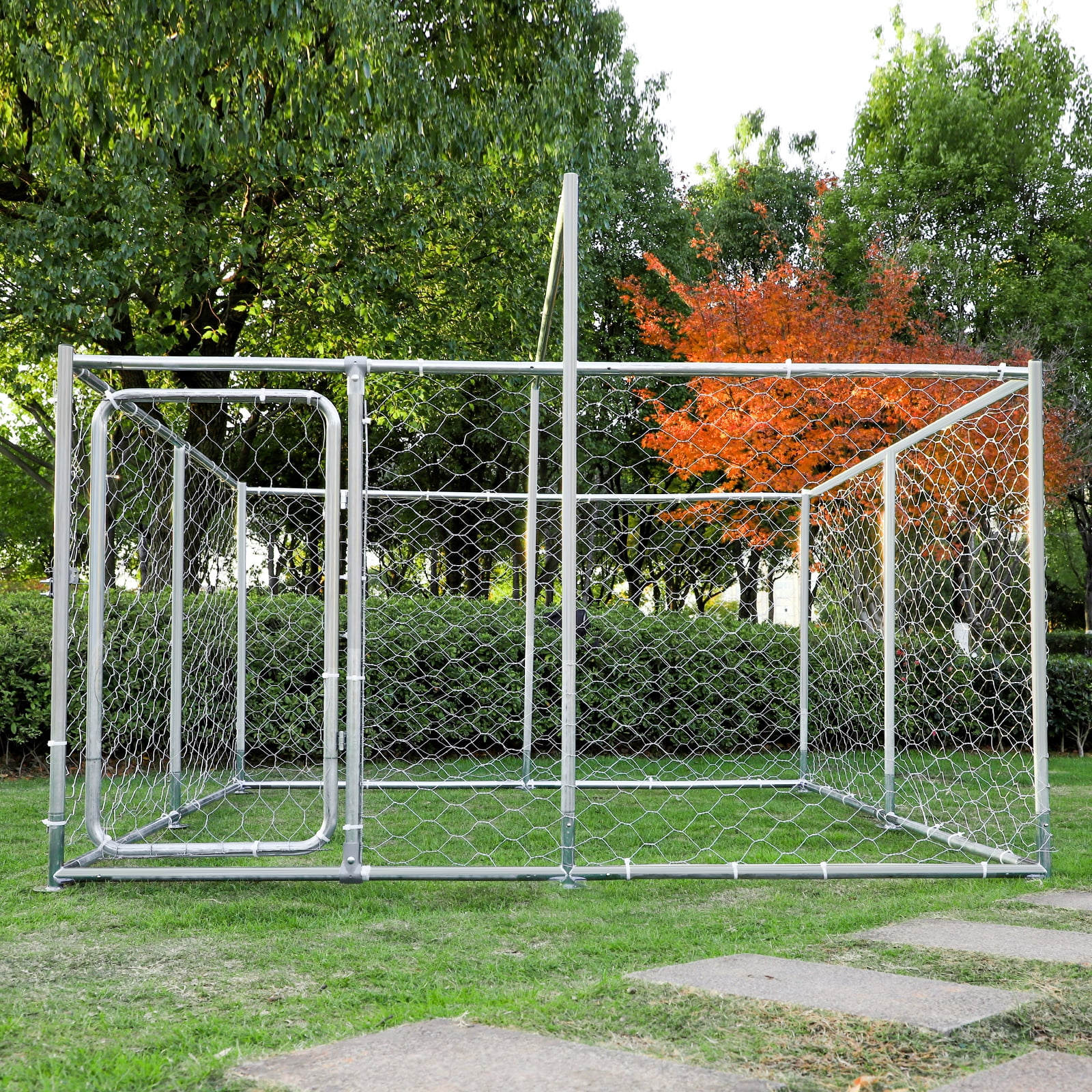 MAGIC UNION Dog Cage Metal Outdoor Pet Playpen Wire Kennel with Water-Resistant Cover Roof