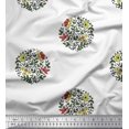 thumbnail image 1 of Soimoi Poly Georgette Fabric Leaves & Floral Block Print Sewing Fabric Yard 52 Inch Wide, 1 of 3