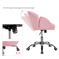 thumbnail image 5 of Yaheetech 2pcs Swivel Rolling Desk Chair Makeup Vanity Chair with Armrests, Simple Pink, 5 of 8