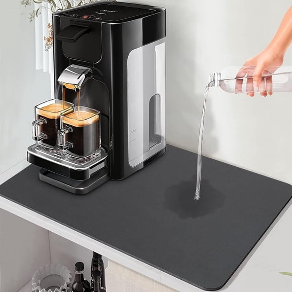 Dish Drying Mat for Kitchen & Coffee Bar, High Absorbent Anti-Slip Countertop Mat, Soft & Thick
