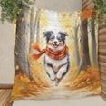 thumbnail image 3 of Welcome Fall Australian Shepherd Strolling Through the Autumn Maple Forest Quilt Blanket Aussie Dog Lover Gifts Cozy Comforter Throw Blanket - 12012, 3 of 5