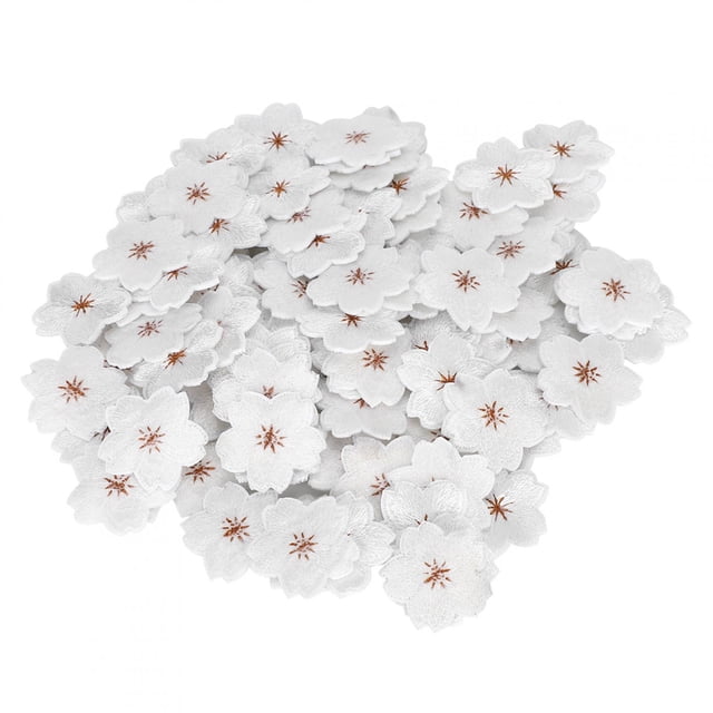 100 Uds. Pegatinas de tela bordadas, parches de hierro con patrón de ciruela, accesorios de ropa para mochila DIY