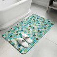 thumbnail image 2 of Front Door Mat 19.7"x31.5", Bohemia Geometric Non Slip Backing & Low Profile Doormats, Absorbent Muddy Dirt Trapper Door Mats for Front Back Door Entryway Modern Simple Aesthetic Checkered Green, 2 of 9