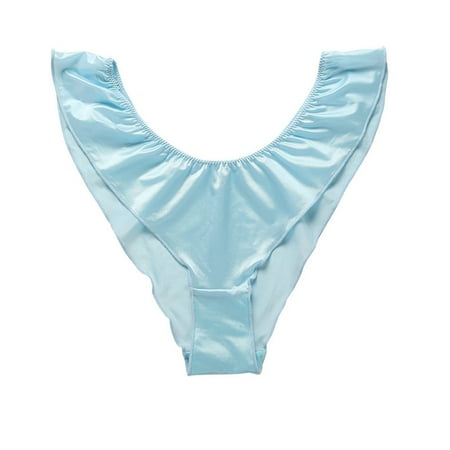 

Uorcsa Soft Stretch Breathable Low Waist Men s Underwear Women Underwear Lace Sexy Underpants Blue