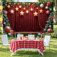 thumbnail image 5 of Red Curtain Christmas Banner Gold Stars Xmas Display Christmas Ornaments Pine Tree Holiday Backdrop for Christmas Party Holiday Decoration Xmas Event, 5 of 9