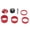 Red, variant on Nieyigj Bike Headset Aluminum Threadless Spacers Complete Bicycle Replacement Parts Kit, 34mm OD, Blue