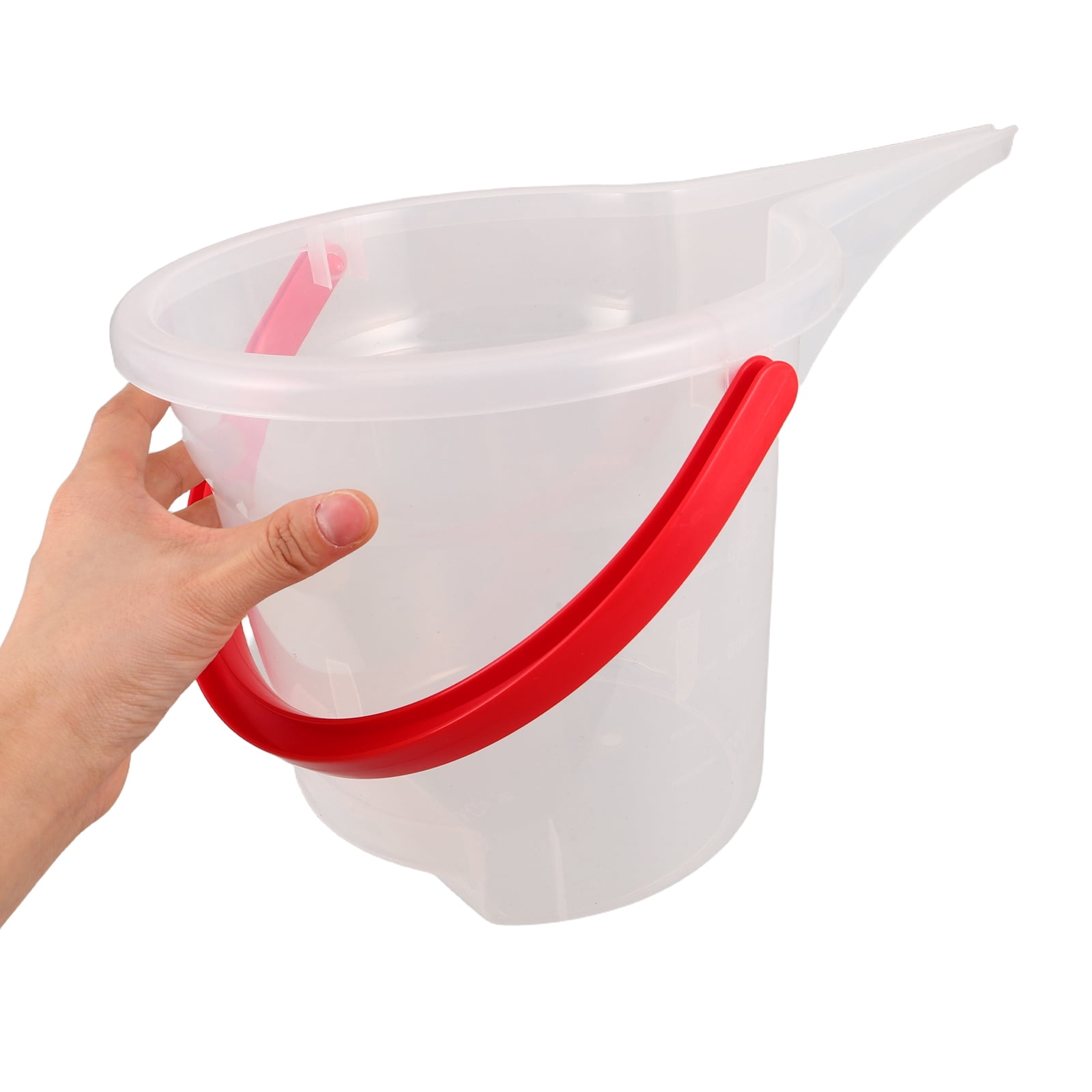 BESTYASH Clear Outdoor Bird Seed Feeder with Spill-Resistant Pourer and Convenient Portable Handle for Garden Bird Feeding