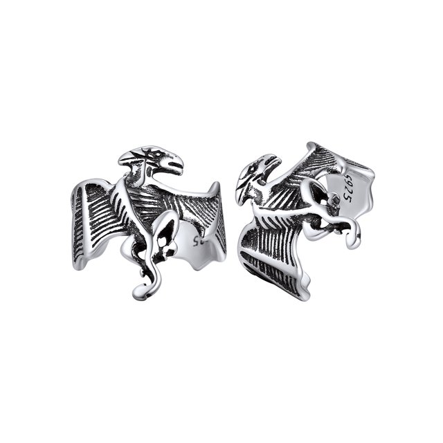 Silvora Dinosaur Ear Cuff para hombres y mujeres Pendientes abiertos de plata esterlina No-Piercing Joyería de oreja ajustable para fiesta de cosplay de Halloween