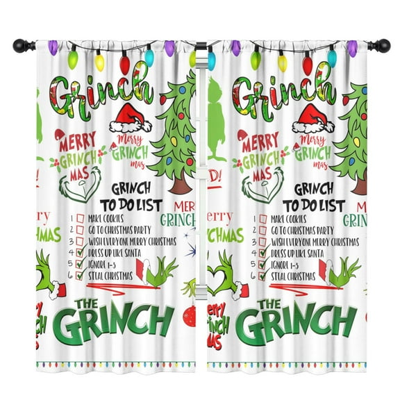 2 Panels Print Pattern Nursery Curtains Boys Girls Kids Window Drapes for Living Bedroom Playroom Room Decor Rod Pocket 42x84 Inch