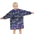 thumbnail image 3 of Math Equations Chemistry Symbols Black Pattern Blanket Hoodies for Kids 6-13YR Oversize Wearable Blanket Hoodies for Boys Girls Teens, 3 of 7