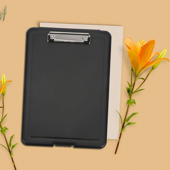 WHAMVOX Plastic A4 Storage Box Case With Storage Compartment Plastic Clipboard Case Flip Document Organizer For School Utility Industrial Office Medical Personnel