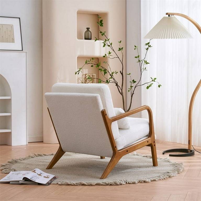 White upholstered armchair online