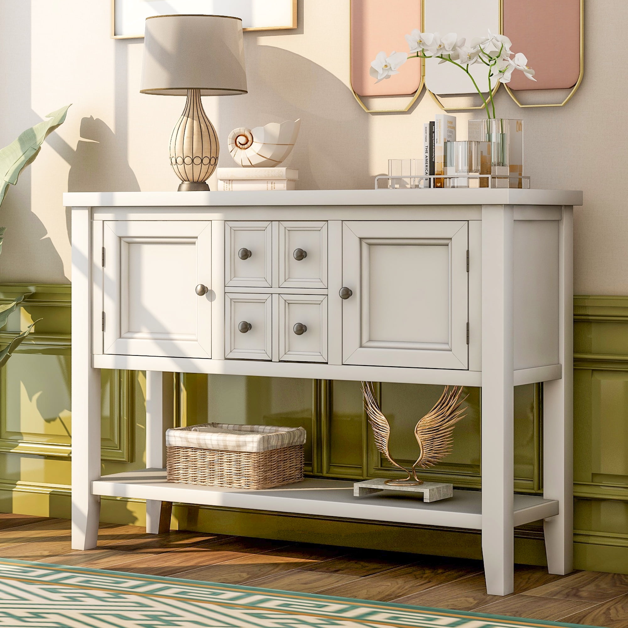 Console Table Buffet Sideboard Sofa Table with Four ...