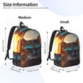 thumbnail image 2 of Kdxio Cool Cat Driving Sunset Print Canvas Backpack for School Work Travel Lightweight Unisex Daypack with Laptop Compartment and Adjustable Straps-Small, 2 of 5