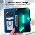 thumbnail image 7 of Allytech Wallet Case for Samsung Galaxy A13 5G, Luxury Litchi Synthetic Leather Flip Protective Cases Cover with Card Holder Detachable Wrist Strap Kickstand, Darkblue, 7 of 7