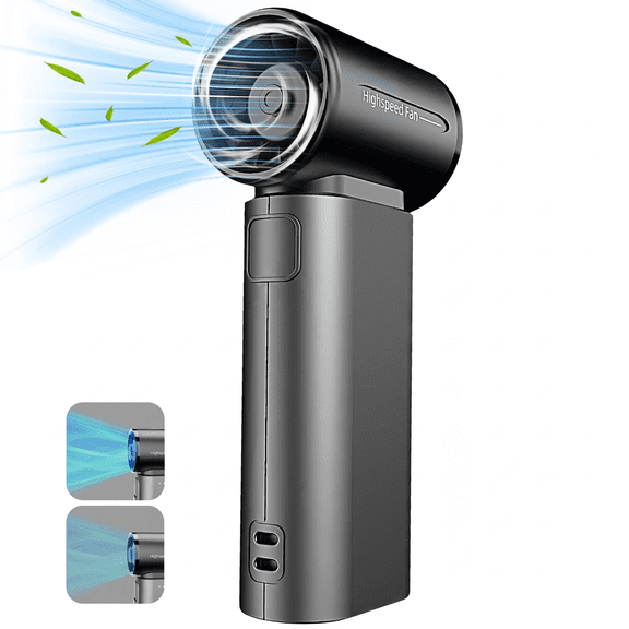Portable Handheld Mini Fan, 5000mAh Rechargeable Battery, 100-Speed Stepless Control, Black