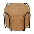 thumbnail image 2 of Posavasos de madera perfecl para bebidas tapetes esenciales para tazas de cocina protección de mesa redondo, 2 of 8
