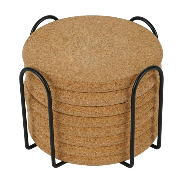 Posavasos de madera para bebidas con soporte, protección de mesa, esencial de cocina, posavasos para tazas, para restaurante en casa, inauguración de redondo Gloria portavasos