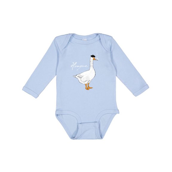 Inktastic French Goose Says Honque Boys or Girls Long Sleeve Baby Bodysuit