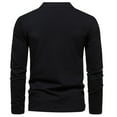thumbnail image 3 of Annhoo Mens Cotton T-Shirts V Neck Long Sleeve Solid Color Pullover Trendy Stylish Casual Blouses Soft Comfy Daily Tops, 3 of 4