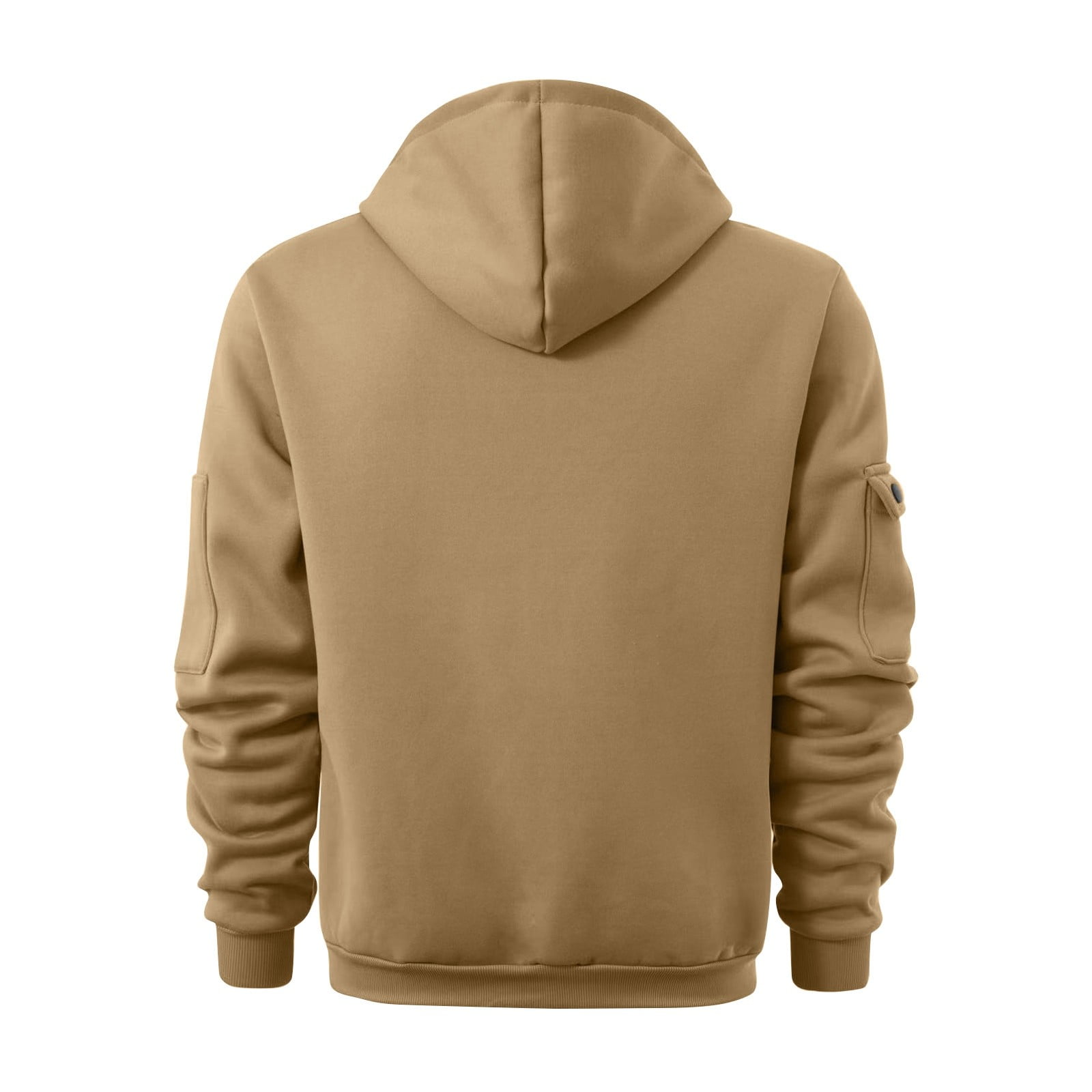 Tactical Hoodies for Men Military Quarter Zip Pullover Cargo Hoodie Fleece Lined Sweatshirt with Pockets Khaki 2XL