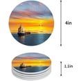 thumbnail image 1 of RYLABLUE Oil Painting Ship on the Sea Sunrise Set of 6 Round Coaster for Drinks, Absorbent Ceramic Stone Coasters Cup Mat with Cork Base for Home Kitchen Room Coffee Table Bar Decor, 1 of 5