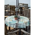 thumbnail image 2 of Outdoor Tablecloth with Umbrella Hole for Patio/Picnic/Party/Camping, Teal Palm Tree Waterproof Table Cloth Round Cover Washable, Seaside Coastal Tree Tropical Botanical (Dia 54"), 2 of 9