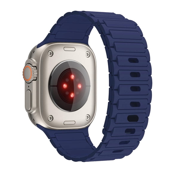 LEIXIUER Silicone Magnetic Link Band Compatible with Apple Watch Band iwatch Bands 49mm 45mm 44mm 42mm 41mm 40mm 38mm Silicone Wristband Magnet link for iWatch SE SE2& Series 9 8 7 6 5 4 3 Ultra 2
