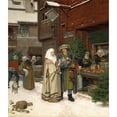thumbnail image 2 of Georg Von Rosen 12x14 Black Ornate Wood Framed Double Matted Museum Art Print Titled: The Christmas Fair (1872), 2 of 5