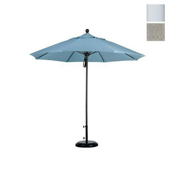 California Umbrella ALTO908170-F77 9 Pi Marché de Fibre de Verre Poulie Parapluie Ouvert M Blanc-Oléfine-Tissé Granit
