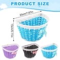 thumbnail image 4 of SeekLGT Black Durable Kids Bike Basket, Woven Plastic Front Handlebar Storage for Children Bicycles Tricycles and Scooters, 4 of 6