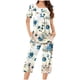 thumbnail image 1 of Sexy Pijama Conjunto para las Mujeres Cuello Redondo Blusa de Manga Corta Y Pantalones, Traje de Moda Casual para el Hogar Y Diario, 1 of 4