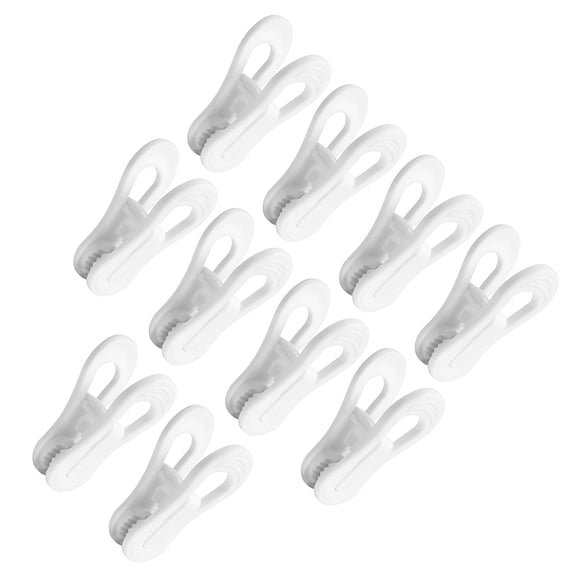 20 Pcs White Plastic Coat Hanger Clips for Clothes, Duvet, Comforters, Quilts, Pants, Towels - Multi Functional Laundry Rack Accessories