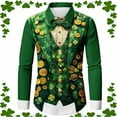 thumbnail image 4 of Shirts for Men Saint Patrick's Day Digital Print Long Sleeve Button Lapel Mens Casual Top, 4 of 4