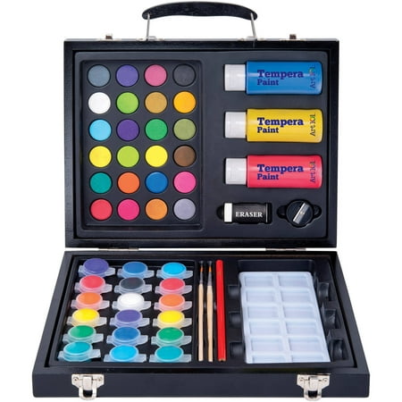 Art 101 52-Piece Deluxe Art and Washable Paint Set in Wood Case