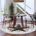 thumbnail image 3 of Round Rug 5Ft Washable Non-Slip, Texas Star Retro Circle Area Rugs for Living Room Bedroom, Vintage Brown Red Berry Wooden Indoor Floor Mats Carpet Runner for Home Decor Aesthetic, 3 of 8