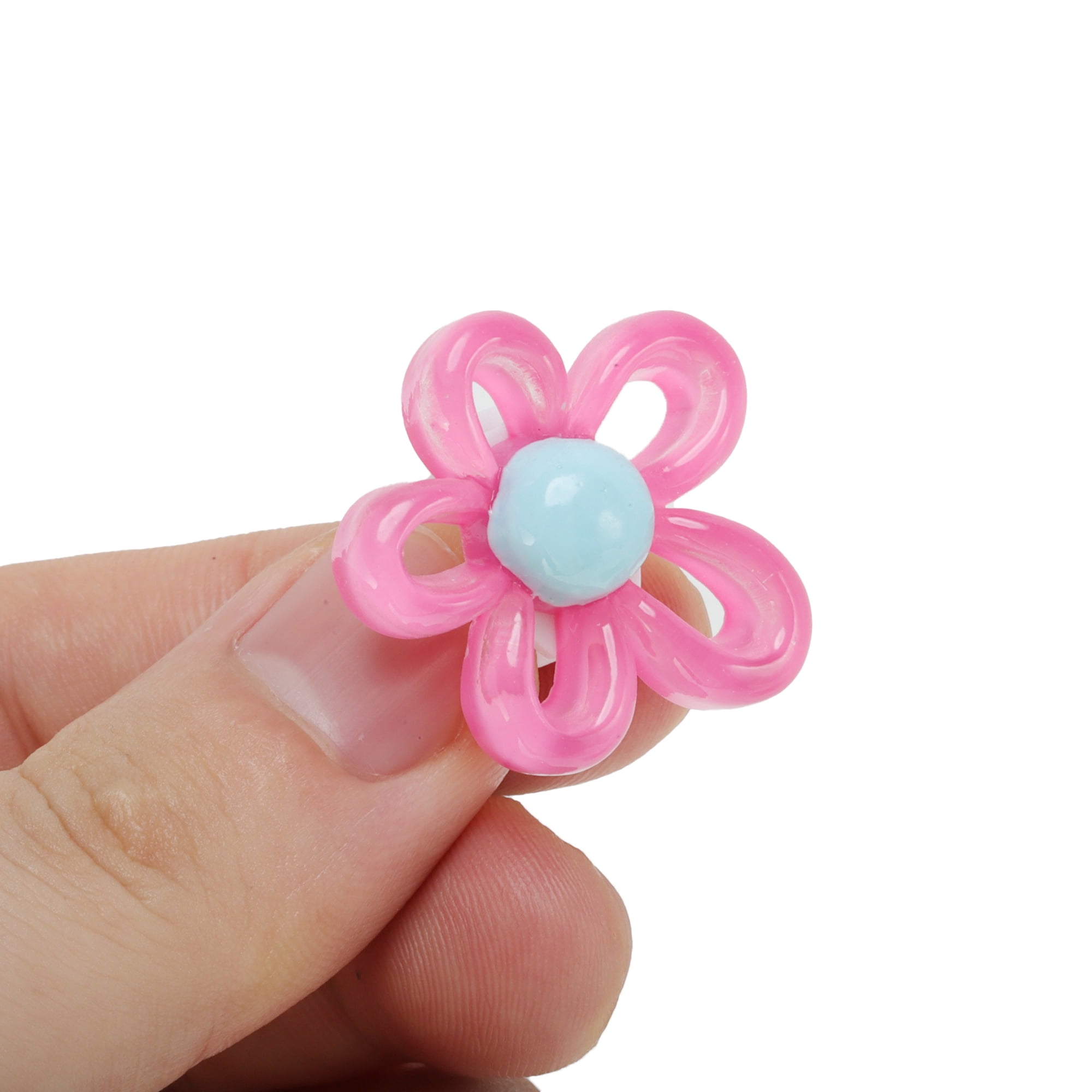Unique Bargains Hollow-out Flower Shoelace Charms 1 Pair Rose Red