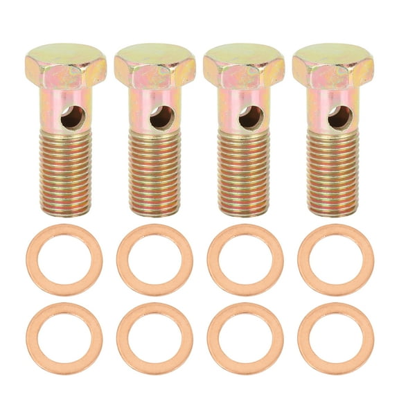 4 Sets M14x1.5mm Car Metric Thread Banjo Bolts Brake Fitting Adapter with M14 Washers