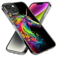 thumbnail image 2 of MUNDAZE Apple iPhone XS Max Neon Rainbow Glow Unicorn Floral Shockproof Clear Hybrid Protective Phone Case Cover, 2 of 5