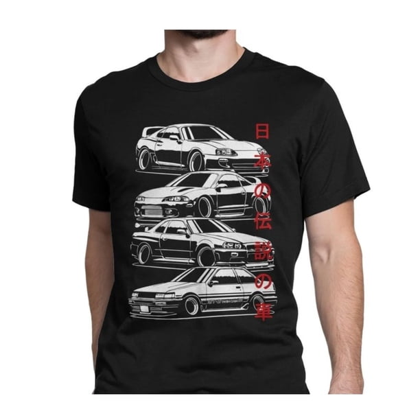 Camiseta para hombre, JDM Legends Automotive Nürburgring, impresionante camiseta de algodón, camiseta japonesa de coche rápido, camisetas de cuello redondo