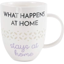 Pavilion Gift Company - Drink Decor 24 oz Stays at Home Pierced Porcelain Cup
